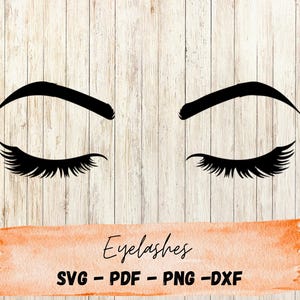 Lashes and Brows SVG | Eyelashes Clipart for Cricut & Silhouette | Feminine Beauty Laser Cut File | PNG DXF Digital Download