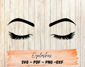 Lashes and Brows SVG | Eyelashes Clipart for Cricut & Silhouette | Feminine Beauty Laser Cut File | PNG DXF Digital Download