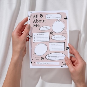 All About Me Worksheet Printable | Kids Back-to-School Activity PDF | Classroom Icebreaker | Homeschool Printable