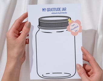 Gratitude Jar Printable: Thankfulness Worksheet for Kids - Mindfulness Activity (PDF Download