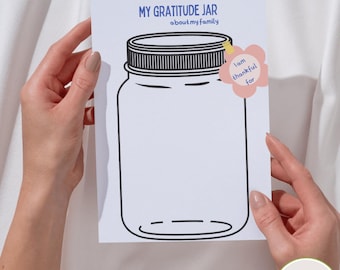 Gratitude Jar Printable Bundle: 7 Thankfulness Worksheets - Mindfulness & SEL PDF