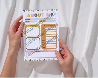 All About Me Worksheet | First Day of School Printable (Instant Download)