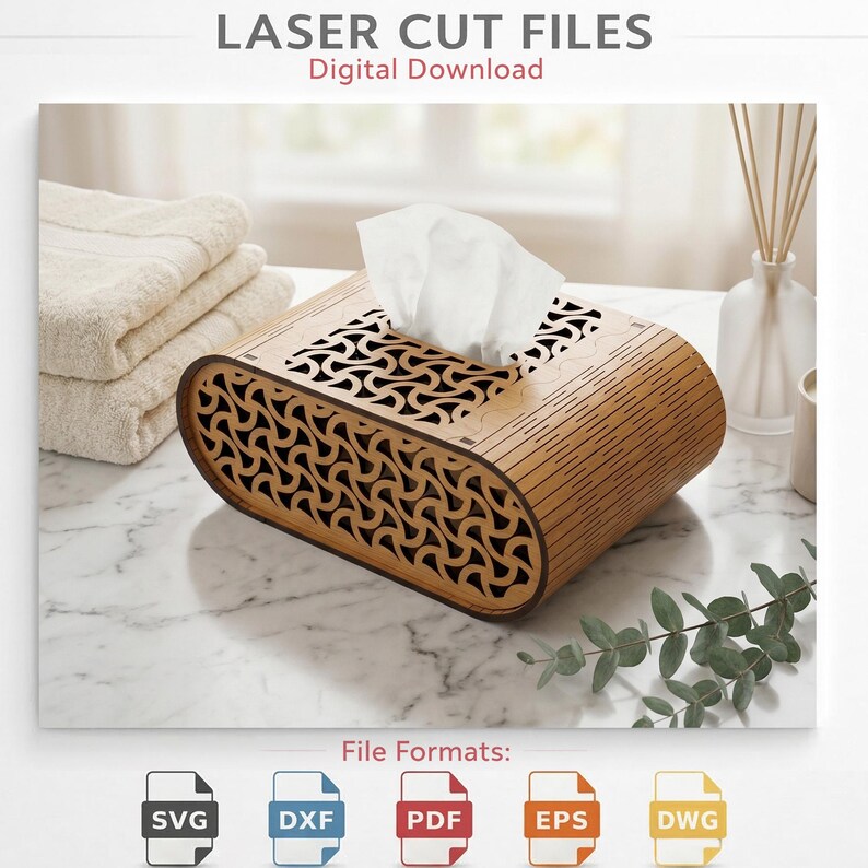 Tissue Box Svg File Laser Cut Tissue Box SVG Bundle, Decorative Wooden Cover Files (digital ...