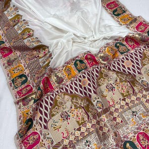 Satrangi Viscose Silk Saree: Gadhwal Border, Printed Blouse