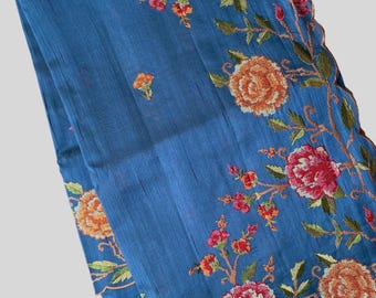 Matka Silk Saree, Floral Embroidered Border, Indian Ethnic Wear