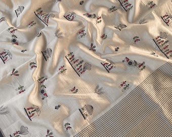 Tussar Silk Indian Saree, Warli Motif Ethnic Wear, Traditional Wedding & Festive Outfit