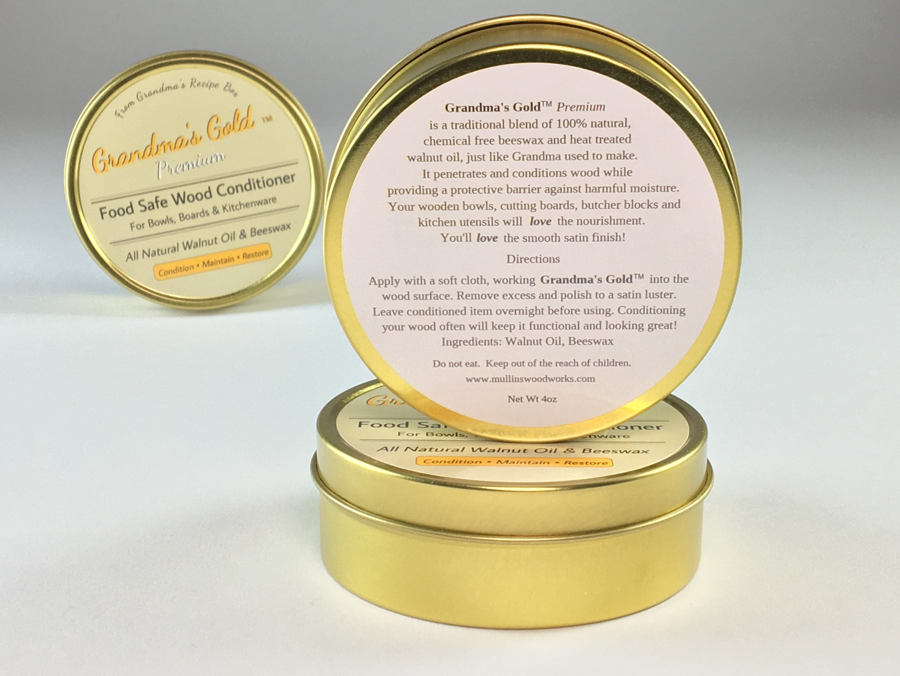 Walnut Oil and Beeswax Wood Conditioner for Cutting Boards, Bowls,  Kitchenware, Butcher Blocks / Grandma's Gold Premium 