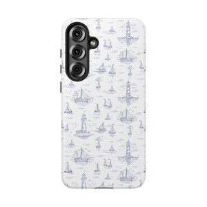 Samsung Galaxy Nautical Phone Case - Lighthouse Pattern, Ocean Vibes, Marine Gift, Summer Accessory, Coastal Home Decor, Phone Cover