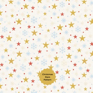 Christmas Stars Seamless Pattern – Winter Snowflakes – Holiday Star Print for Crafts - Digital Download