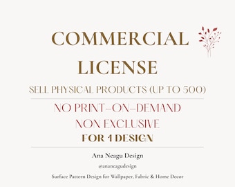 Commercial License for 1 Pattern – Small Business Use, Up to 500 Products (Digital Download)
