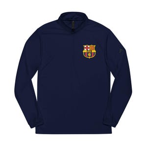 Sweatshirt, Barcelona Embroidery Hoodie, Quarter-Zip Pullover for adidas Fans, Casual Jacket, Athletic Apparel, Cozy Jumper, Sportswear