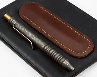 Bolígrafo de acero de Damasco, bolígrafo ejecutivo hecho a mano, regalo de lujo para él, bolígrafo de oficina personalizado, regalo de jubilación, regalo del Día del Padre