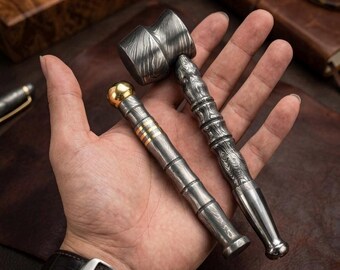 Handgeschmiedete Damaszener Stahlrauchpfeife mit Damaszener Stampfer Geschenk für Ihn Damaszener Räucherschale - Luxussammlerstück, Geschenk für Papa, EDC