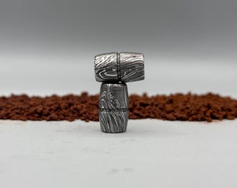 Handgefertigte Damaszener Stahl Lanyard Perle, Luxus EDC Zubehör, handgeschmiedete Metallperle für Messer und Werkzeuge, einzigartiges Geschenk zum 5.