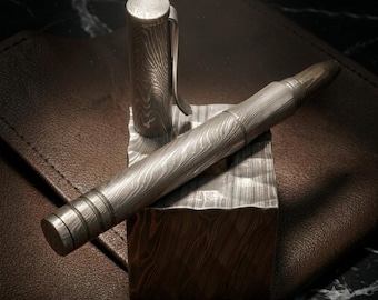 Bolígrafo de acero de Damasco forjado a mano con clip de bolsillo – Splendor Damascus Executive Gift para hombre, regalo de 5.º aniversario, regalo de cumpleaños