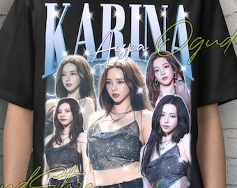 Karina Aespa Tee, Karina Tshirt, Karina Kpop Shirt, Retro Karina Retro Tees, Karina Korean Singer, Karina Idol Kpop Gift, Kpop Idol Gift
