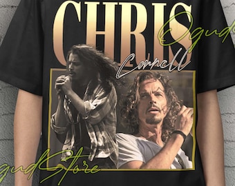 Chris Cornell, Camiseta de Chris Cornell, Merchandising de Chris Cornell, Camisetas de fans de Chris Cornell, Merchandising de la gira de Chris Cornell, Camiseta vintage con póster de Chris Cornell