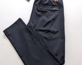 ZEGNA mens black cotton chino pants size S,M,L,XL,2XL