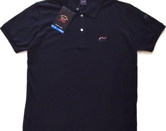 PAUL & SHARK marine blaues Herren Baumwolle schmales Polo-T-Shirt Größe M, 2XL