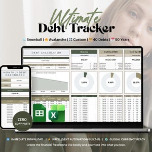 Debt Payoff Tracker | Snowball and Avalanche Methods (Google Sheets & Excel)
