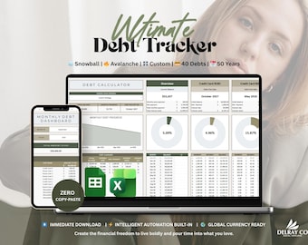 Debt Payoff Tracker | Snowball and Avalanche Methods (Google Sheets & Excel)