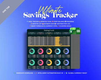 Savings & Sinking Funds Tracker • Google Sheets Template • Dark Mode