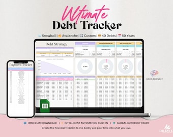 Debt Tracker | Snowball & Avalanche Google Sheets (Digital Download)