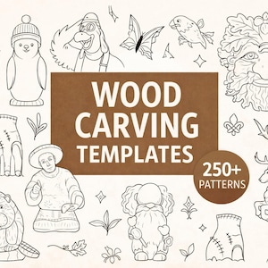 Ultimat samling av träsniderimönster: 250+ vintage- och svarvmallar (direkt PDF-nedladdning)