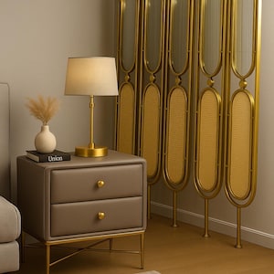 Stainless Steel & Fluted Glass Cane Partition Divider, Ceiling to Floor, Custom