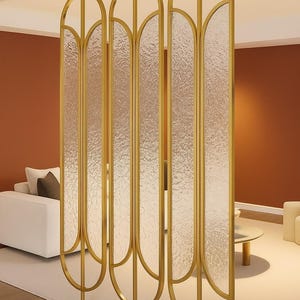 Golden PVD Stainless Steel Room Divider: Custom Privacy Screen