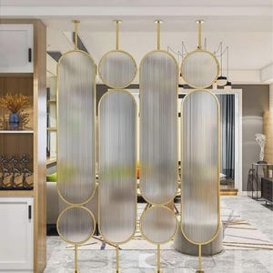 Golden PVD Stainless Steel Room Divider: Customizable Privacy Screen