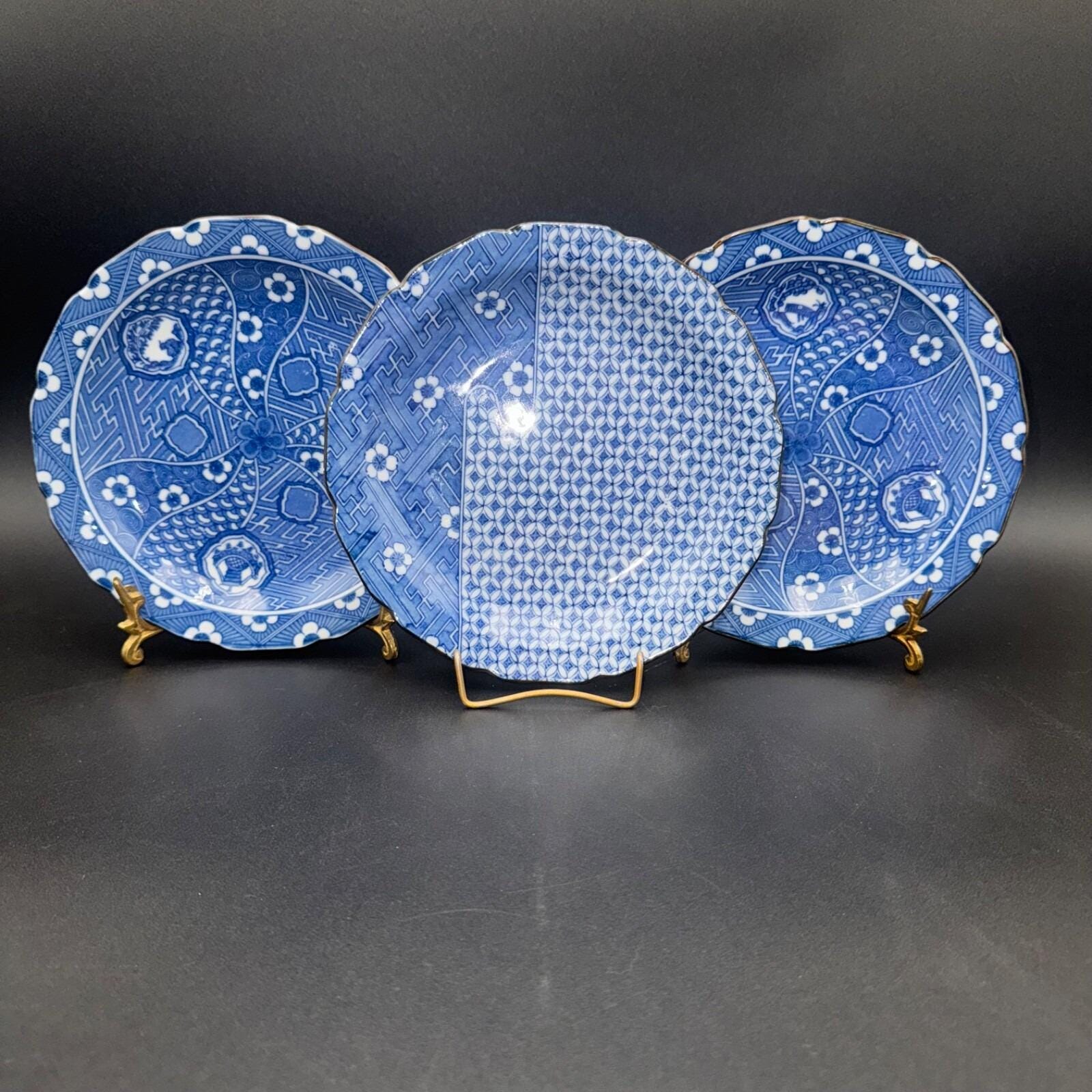 有馬焼　TAKAHASHI sanfrancisco Vintage Takahashi Japan Blue White Decorative China Plate