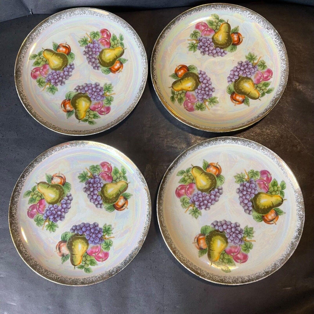 Set of 4 Vintage Nasco Del Coronado Lusterware Dessert Salad Fruit ...