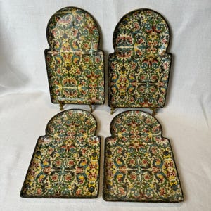 VTG Papier Mache Snack Tray With Cup Holder Viking Import Japan Alcohol Proof