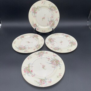 4 Theodore Haviland New York Apple Blossom Luncheon Plates 8 5/8&quot;