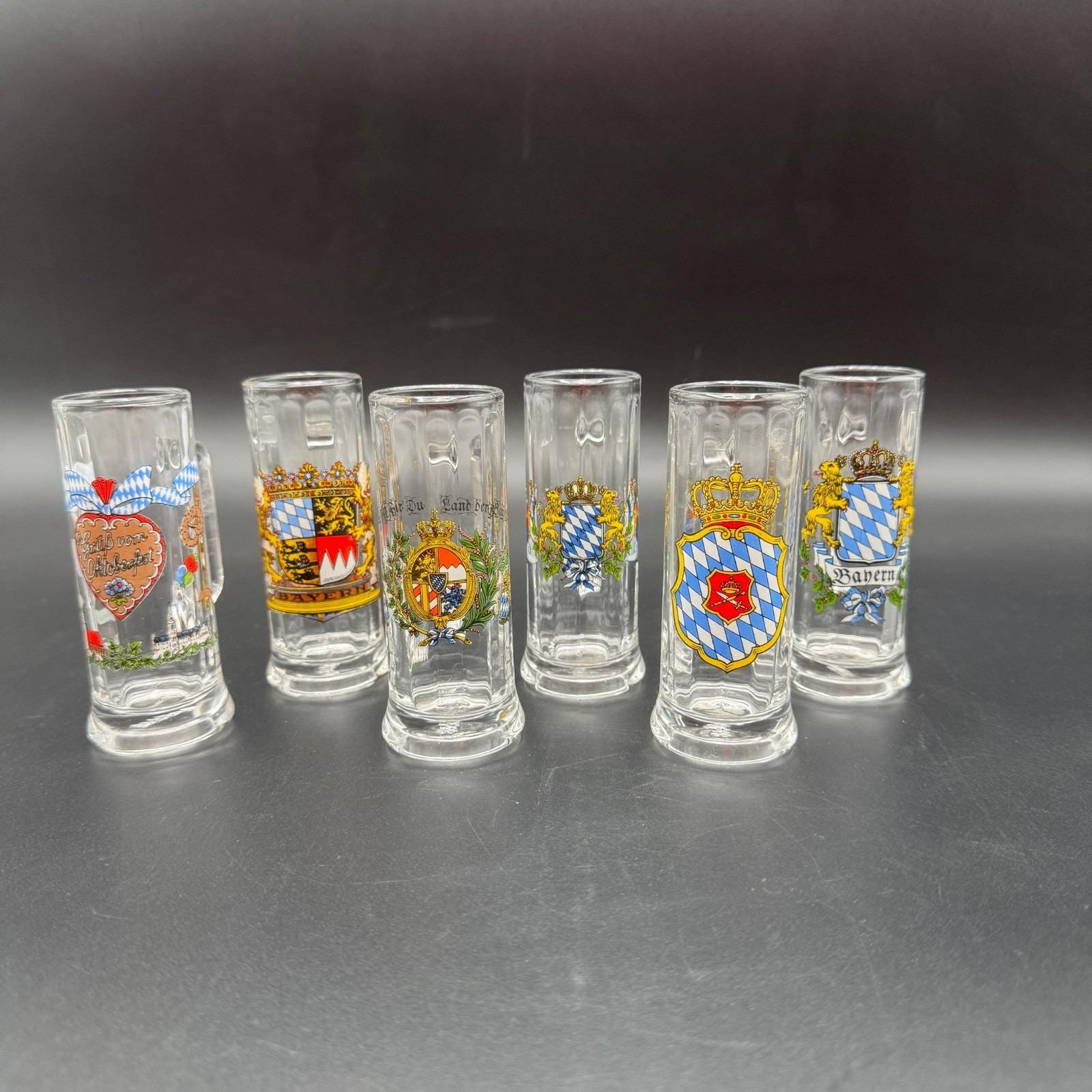 6 Bockling Mini Beer Mug Shot Glasses Germany 3.75"