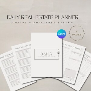 Real Estate Agent Daily Planner | Productivity Task Organizer (Digital Download)