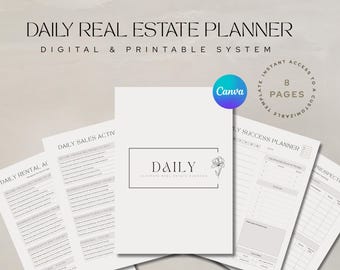 Real Estate Agent Daily Planner | Productivity Task Organizer (Digital Download)