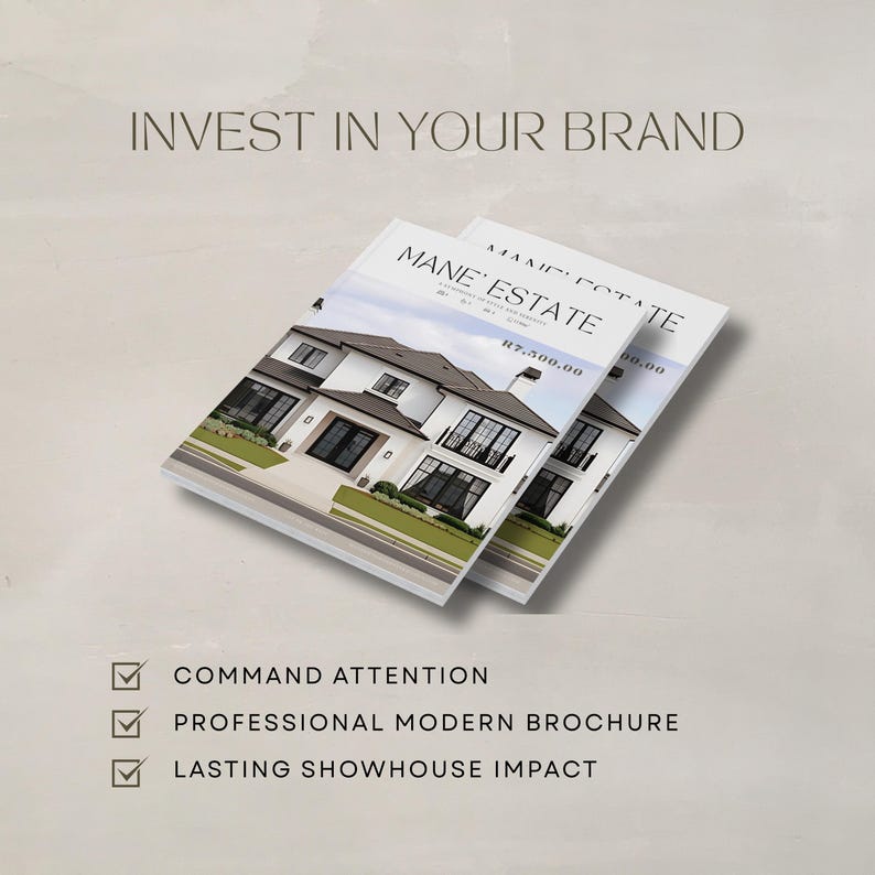 Luxury Real Estate Brochure Template | Canva Editable A4 Flyer - Etsy