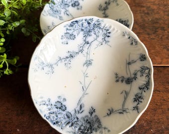 Antique Booths Princess Bowls – Blue Gray Floral Transferware, Staffordshire England