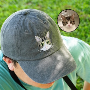 Custom Embroidered Pet Hat, Personalized Dog Portrait Hat, Dog Face Cat Face Hat, Custom Dog Hat, Custom Cat Hat, Christmas Gift for Owners