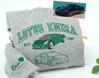 Custom Embroidered Car Portrait From Photo Hoodie, Custom Car Hoodie Anniversary Gift for Men, Truck Hoodie, Personalized Gift for Husband