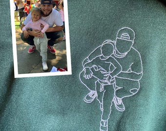 Bluza z haftem na zamówienie dla taty, Bluza z portretem na zamówienie ze zdjęcia, Bluza z kapturem z portretem taty, Bluza z nadrukiem na zamówienie dla taty, Prezent urodzinowy dla taty