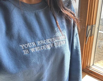 Kundenspezifisches gesticktes Text-Sweatshirt, personalisiertes Zitat-Sweatshirt, Monogramm-Sweatshirt, Mutter-Großmuttergeschenk