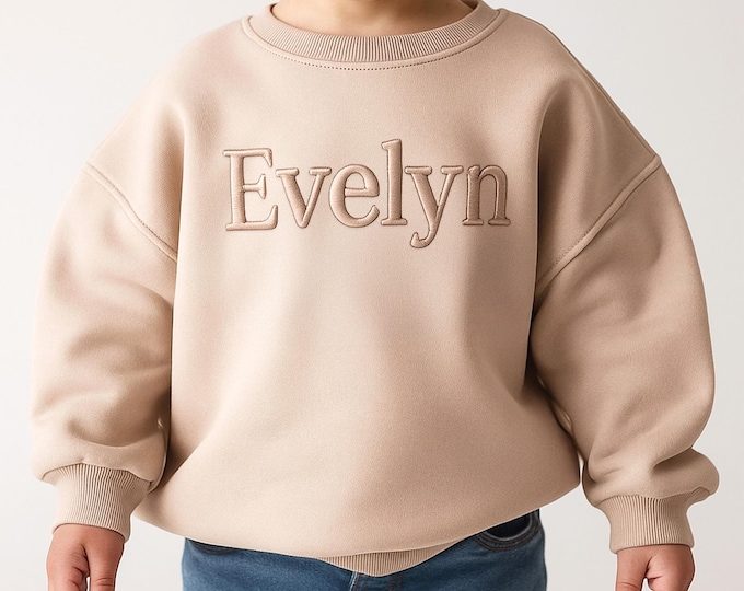 Custom Name Embroidered Toddler Sweatshirt - Personalized Kids Sweatshirt - Back To School - Monogram Pullover - Big Bro, Little Sister Gift