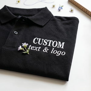 Besticktes Text & Logo Poloshirt - Business Logo Arbeitsshirt - Personalisiertes Poloshirt für Herren und Damen - Sport- und Golf-Shirt