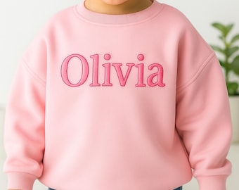 Custom Embroidered Monogrammed Toddler Sweater: Kid Name Sweatshirt, Baby Birthday Gift
