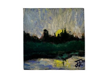 Sunset in Kingston: Miniature Oil Painting Nature Landscape River