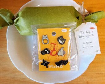 Personalized My Neighbor Totoro Earring Gift Set | Studio Ghibli Catbus & Soot Sprite Earrings | Japanese Anime Jewelry Box
