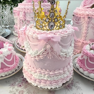 Beautiful Pink Princess Faux Cake Roses - Marie Antoinette Love Shack Fancy Shabby Chic Fake Cake
